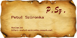 Petul Szironka névjegykártya